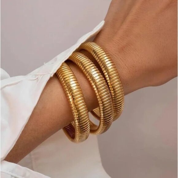 Chunky Stretch Bangles Bracelets - Picture 1 of 3